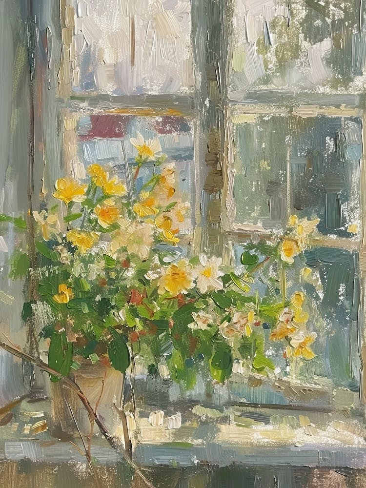 Pansy Flowers On A Cottage Window 3