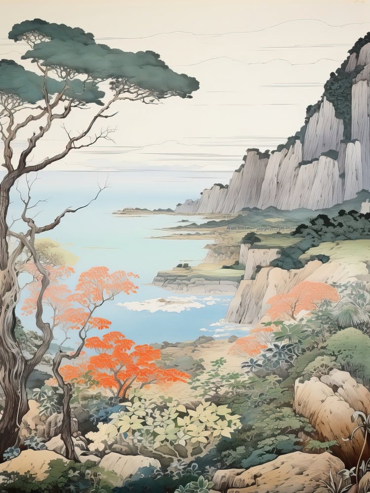 Iriomote Island In Okinawa, Ukiyo E Drawing 1