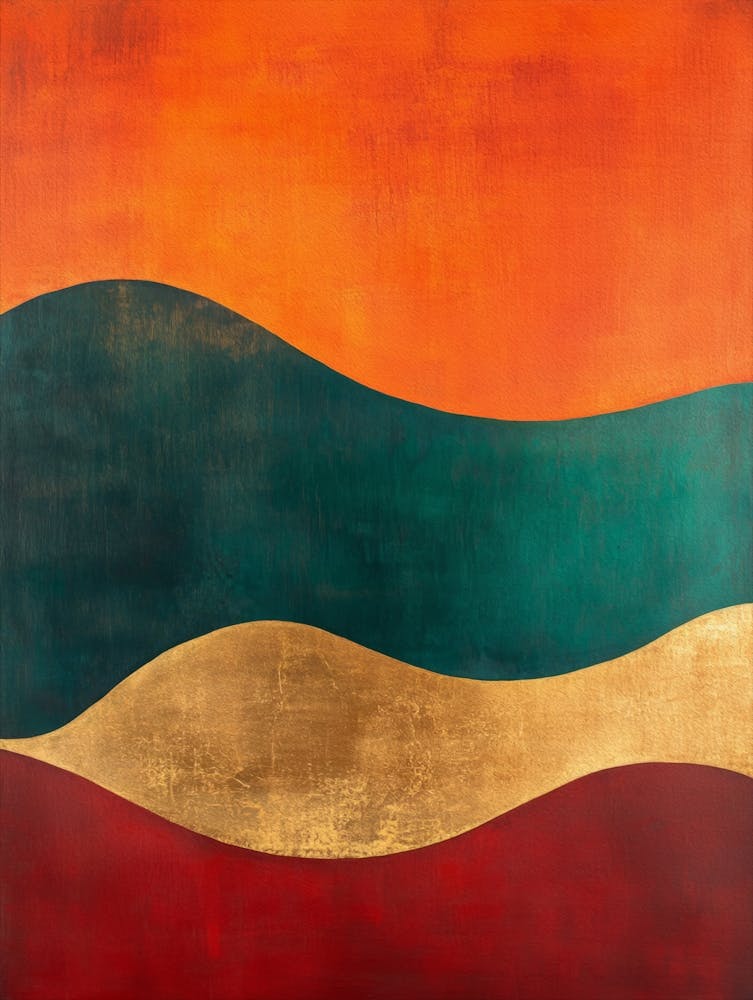 Teal And Orange Landscape 1