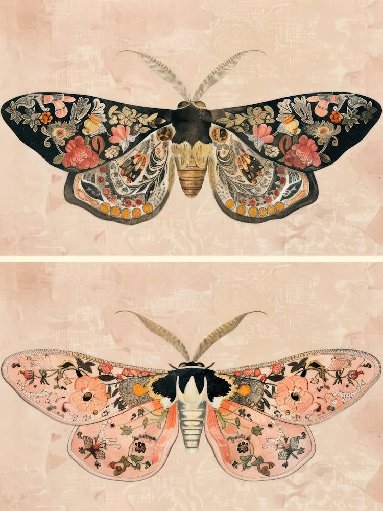 Vintage Butterflies William Morris Style 5