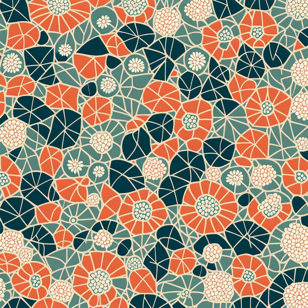 Mid Century inspired Pattern Simple Shapes Of Geometry, Flat Art, 243