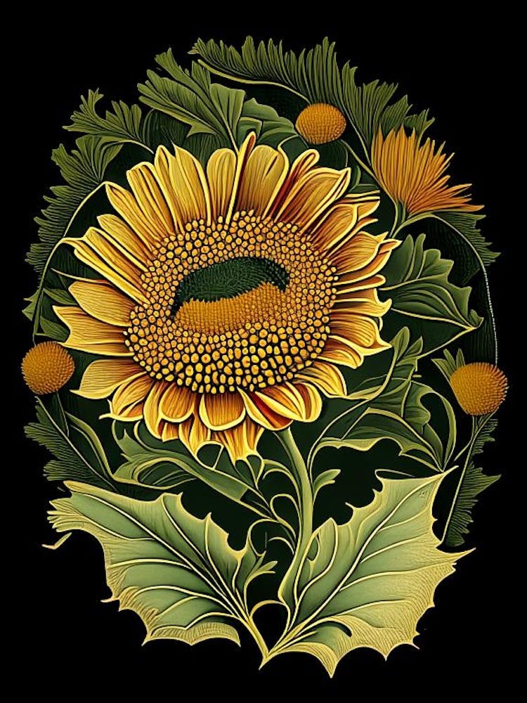 Calendula Leaf Vintage Botanical 2