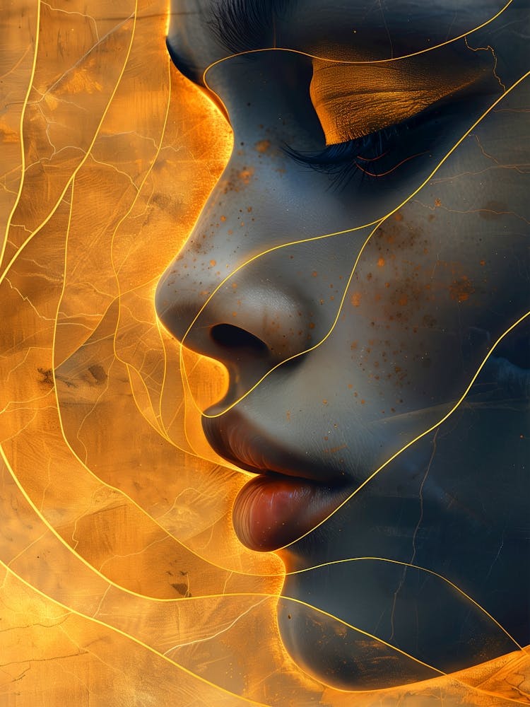 Portrait Of A Woman Extraordinary femininity woven with threads of gold