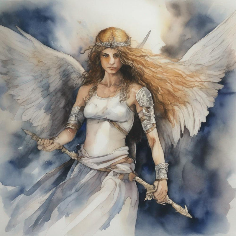 A Warrior Angel Daughter Of Yahweh Overcoming The Darkness And Witches Of This World Watercolour