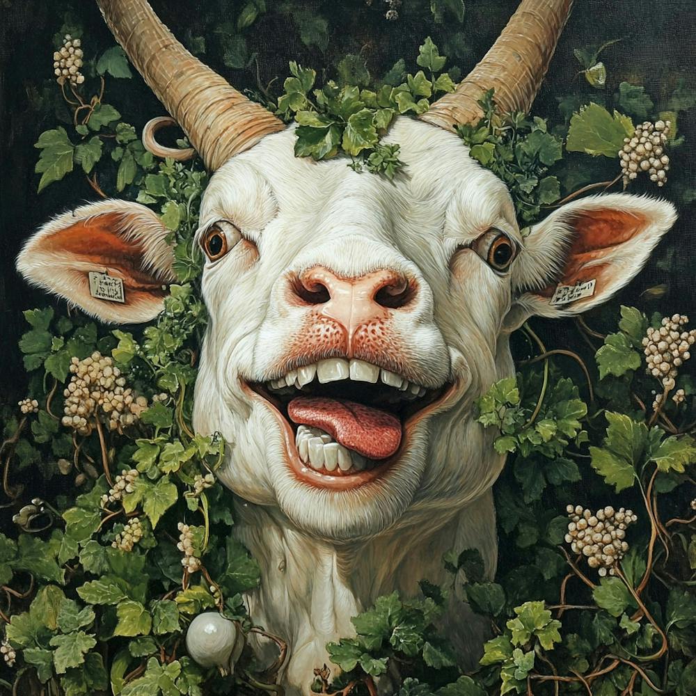 The Crazy Goat With Grapes