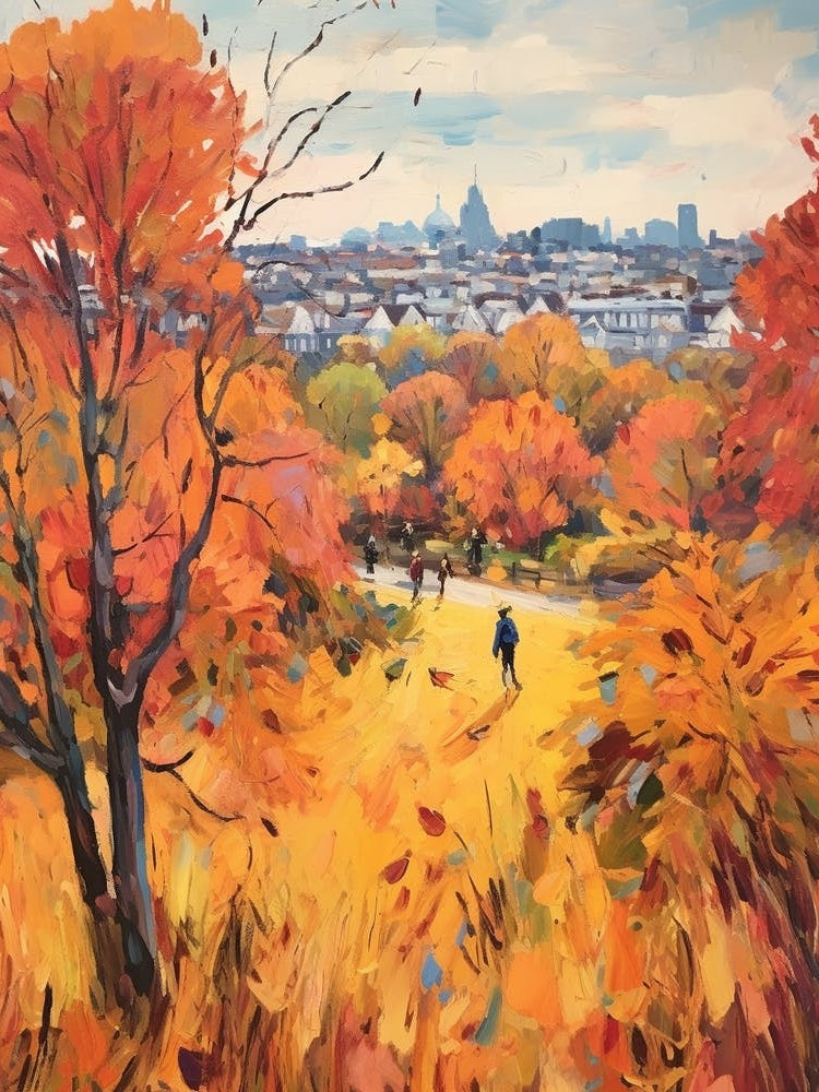Autumn City Park Painting Primrose Hill London 3