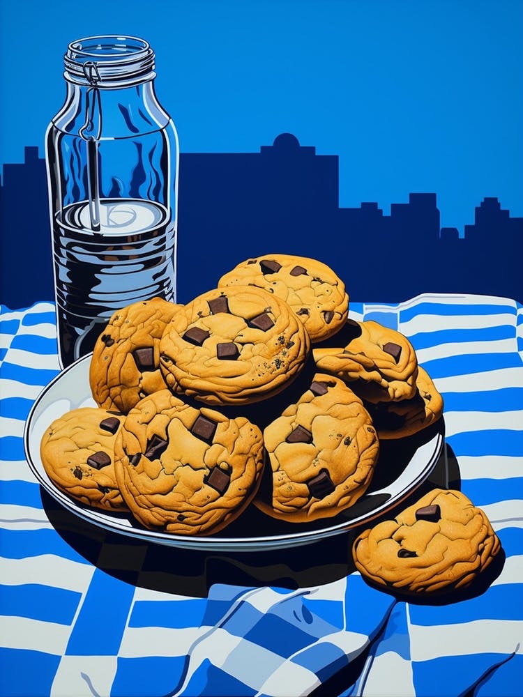 Cookies Blue Checkerboard