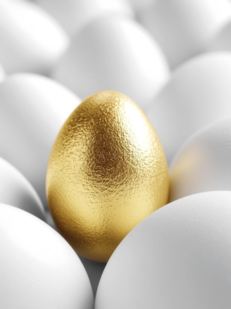 Golden Egg Isolated On White Background