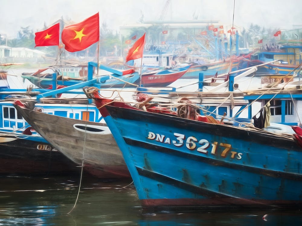 Fishing Boats Of Da Nang Vietnam
