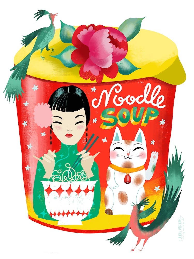 Lucky Cat Asian Noodle Soup