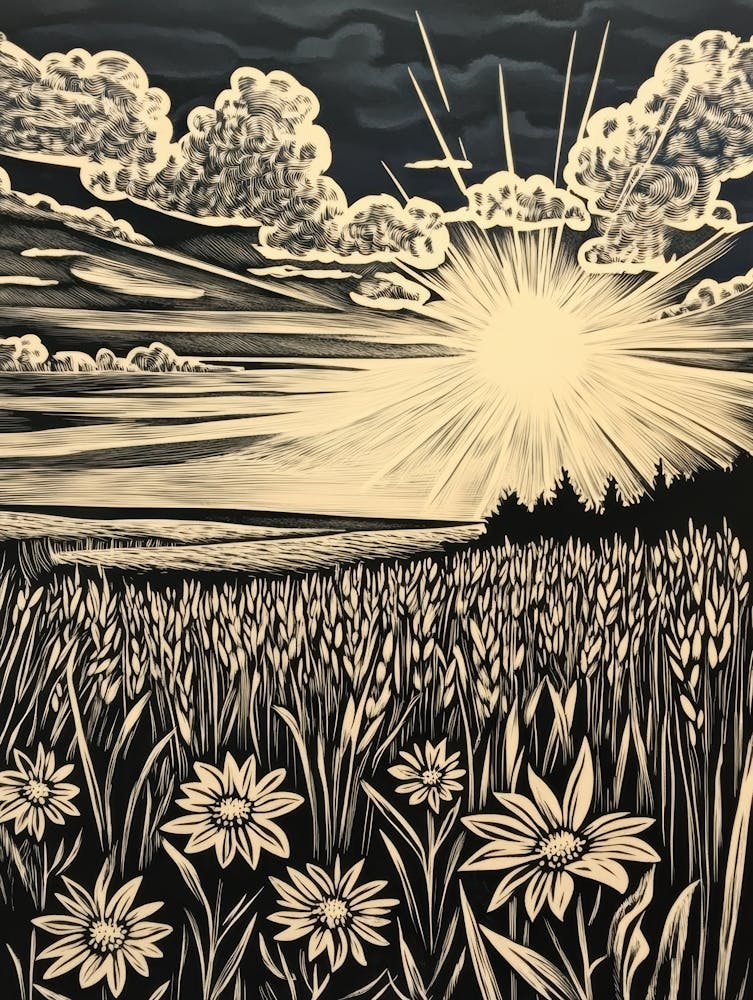 Sunset In The Field