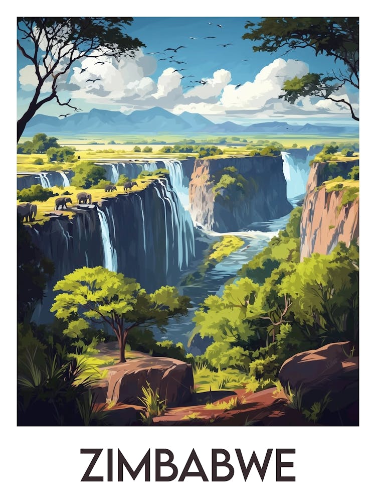 Affiche de voyage Zimbabwe 1