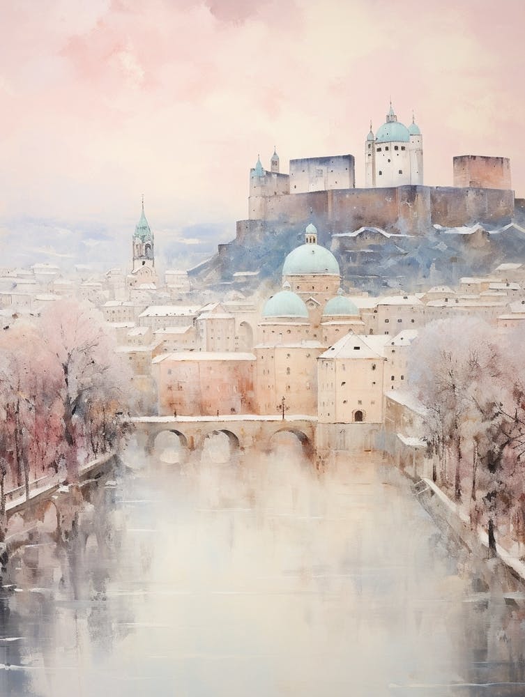 Dreamy Winter Painting Salzburg Austria 2