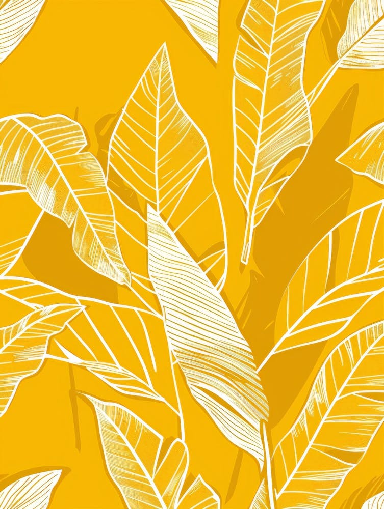Seamless Pattern With Tropical Leaves