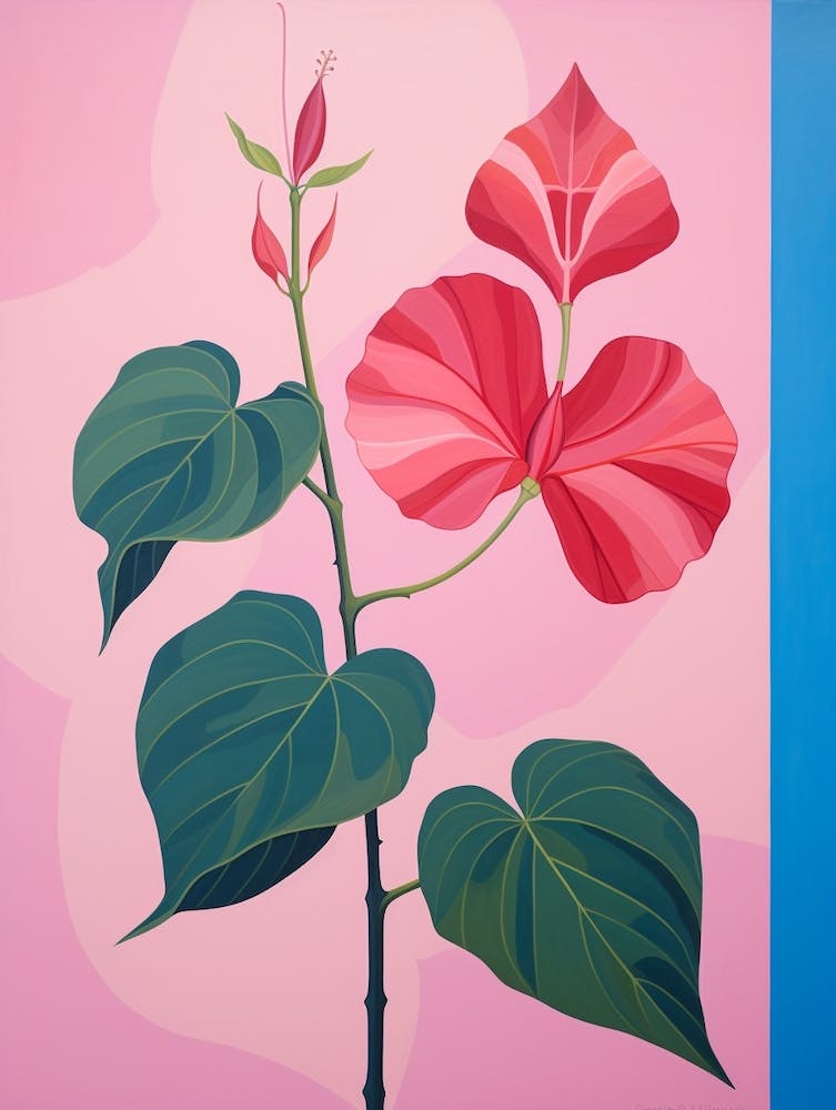 Bougainvillea 2 Hilma Af Klint Inspired Pastel Flower Painting