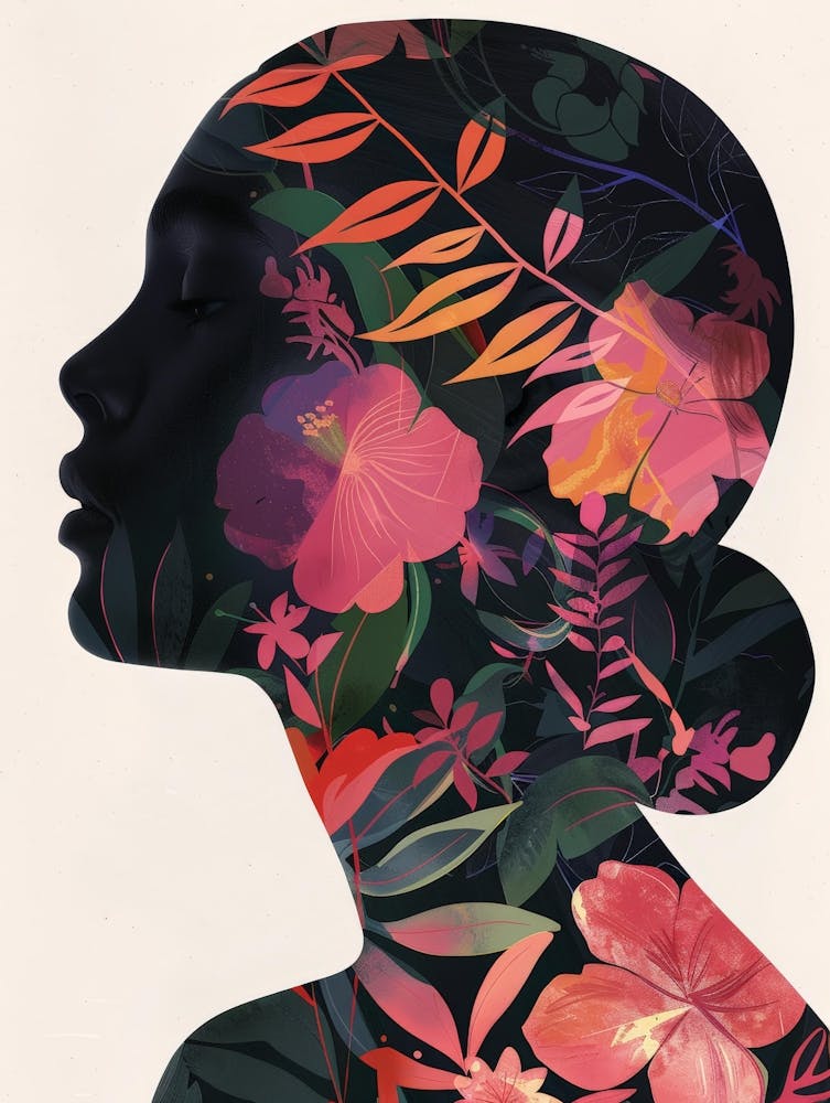 Woman'S Head With Flowers