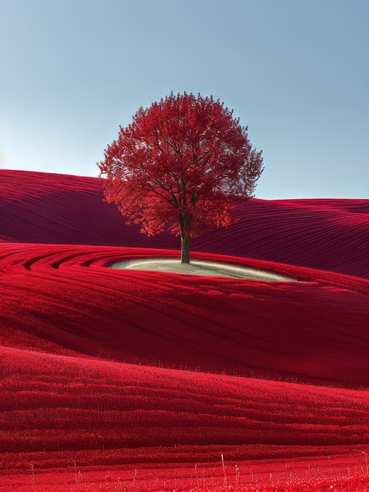 Tree In A Red Field 1