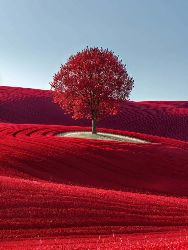 Tree In A Red Field 1