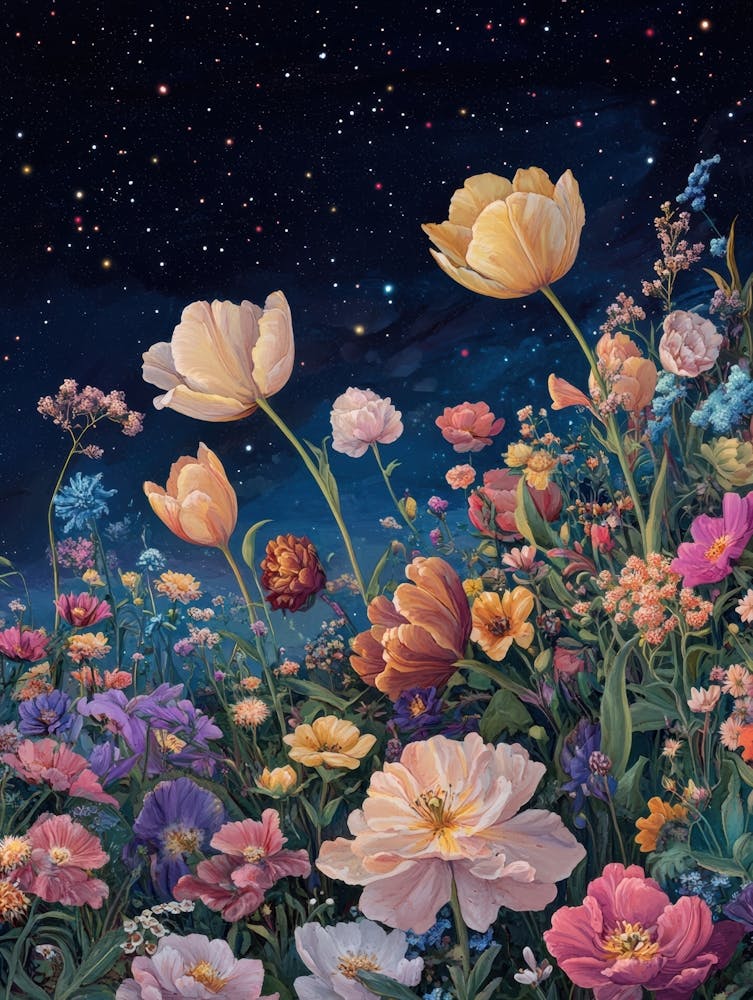 Flowers In The Night Sky 1