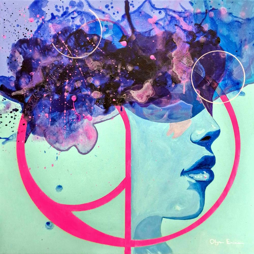 Surreal abstract woman portrait