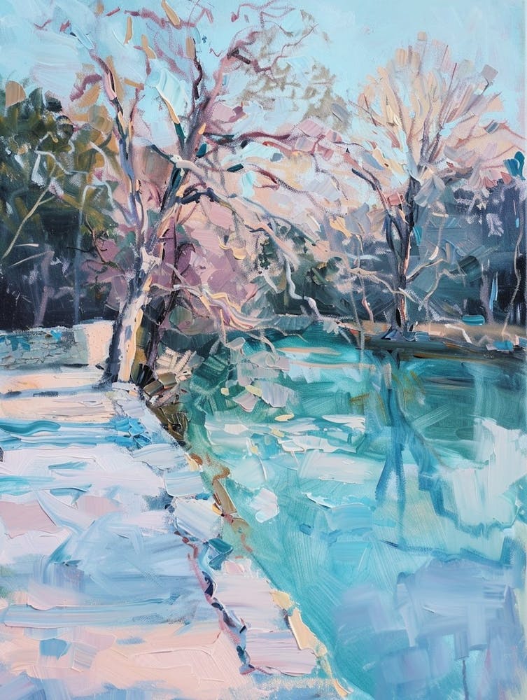 Barton Springs Pool Austin Texas Ölgemälde 1