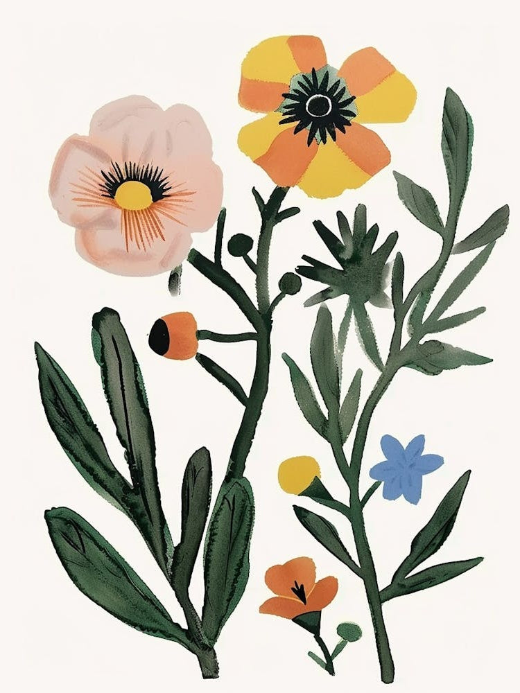 Painted Florals Portulaca 2