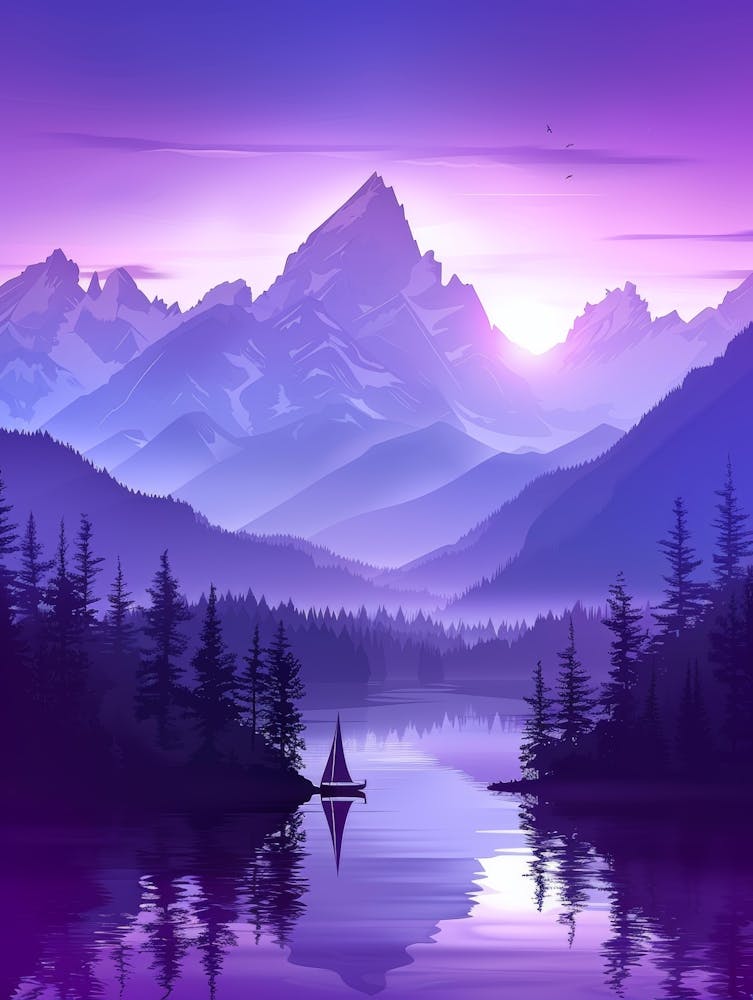 Sunset In The Mountains 80