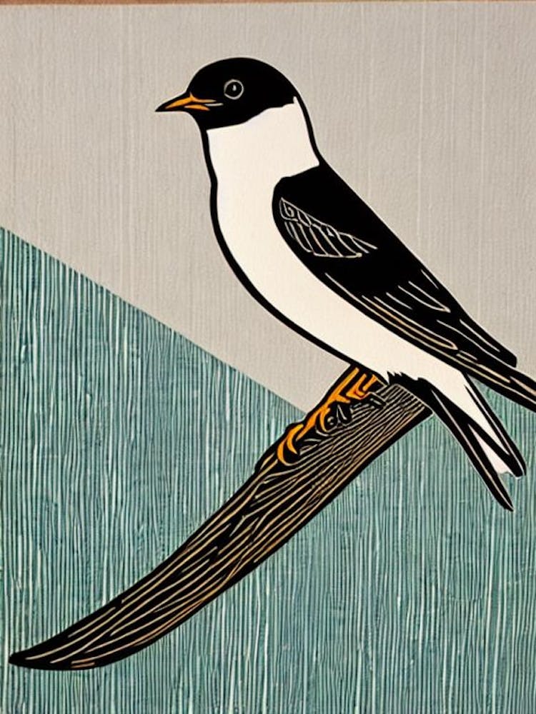 Barn Swallow 2 Linocut Bird