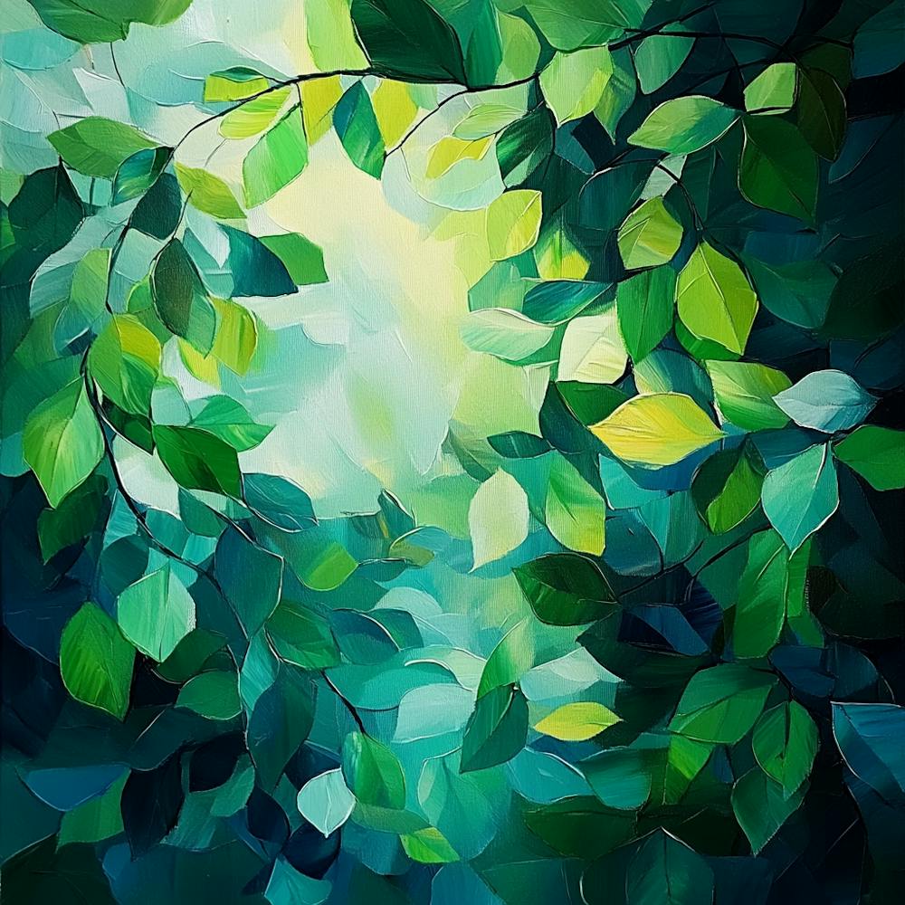 Green Leaves In The Forest