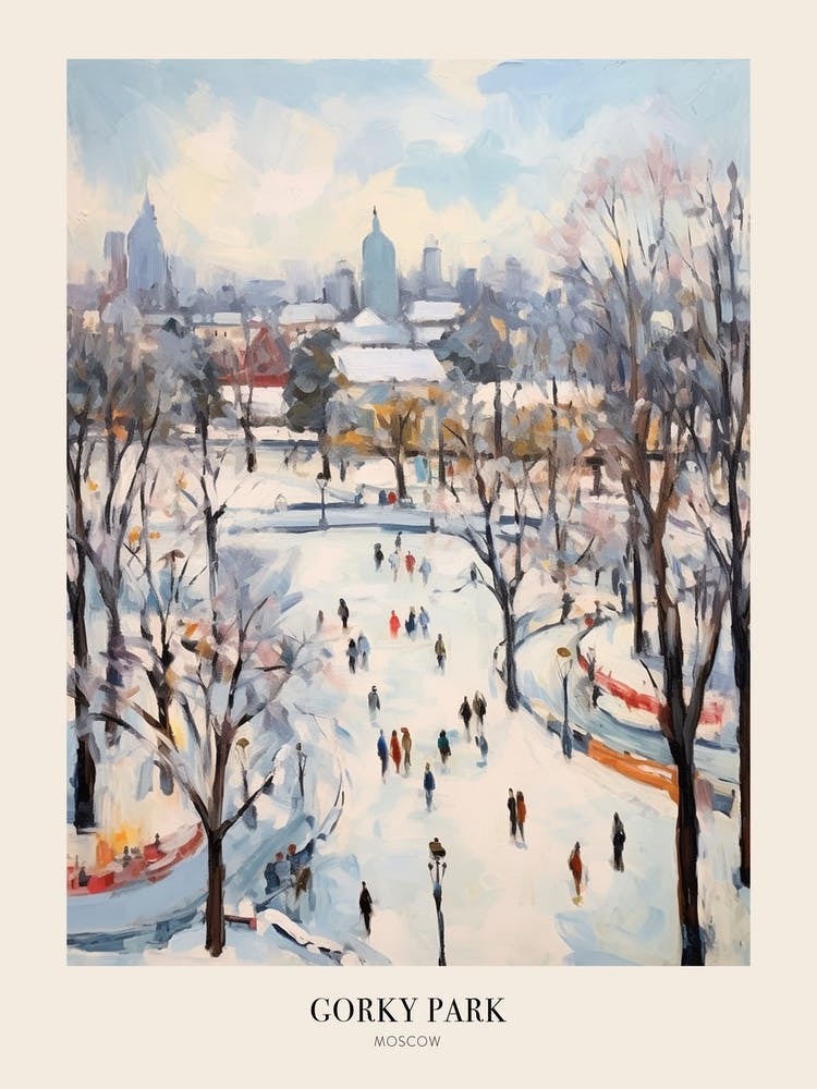 Winter City Park Poster Gorky Park Moscow Russia 2