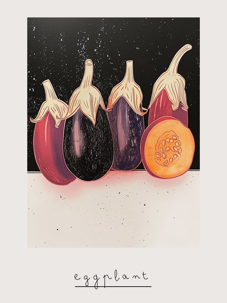 Art Deco Eggplant Poster