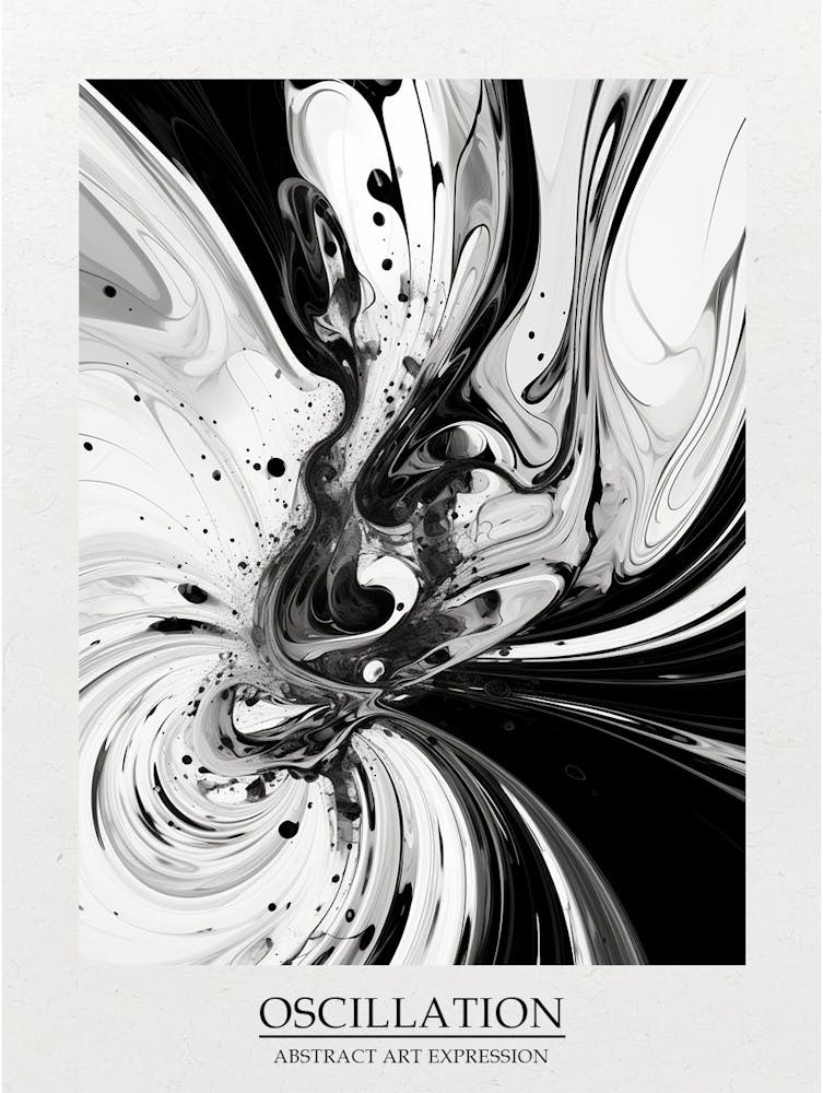Oscillation Abstract Black And White 3 Poster