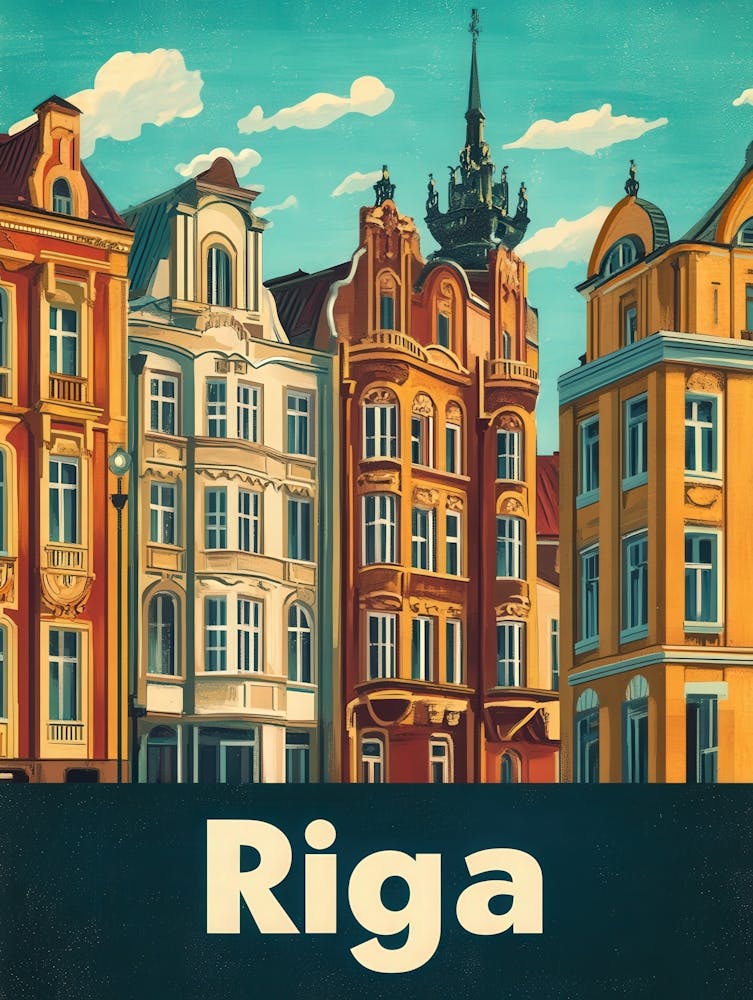Aihrgdesign A Vintage Travel Poster Of Riga 4