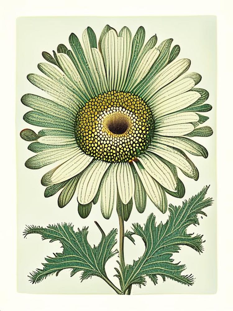 Oxeye Daisy 2 Floral Botanical Vintage Poster Flower