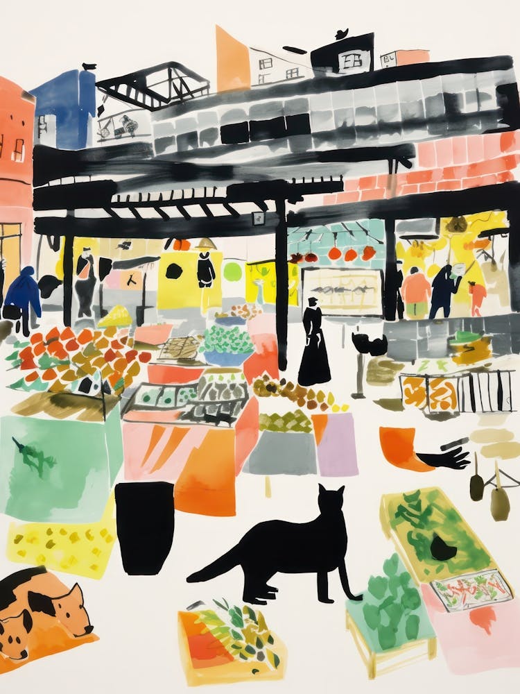 The Food Market In Tokyo 2 Illustration