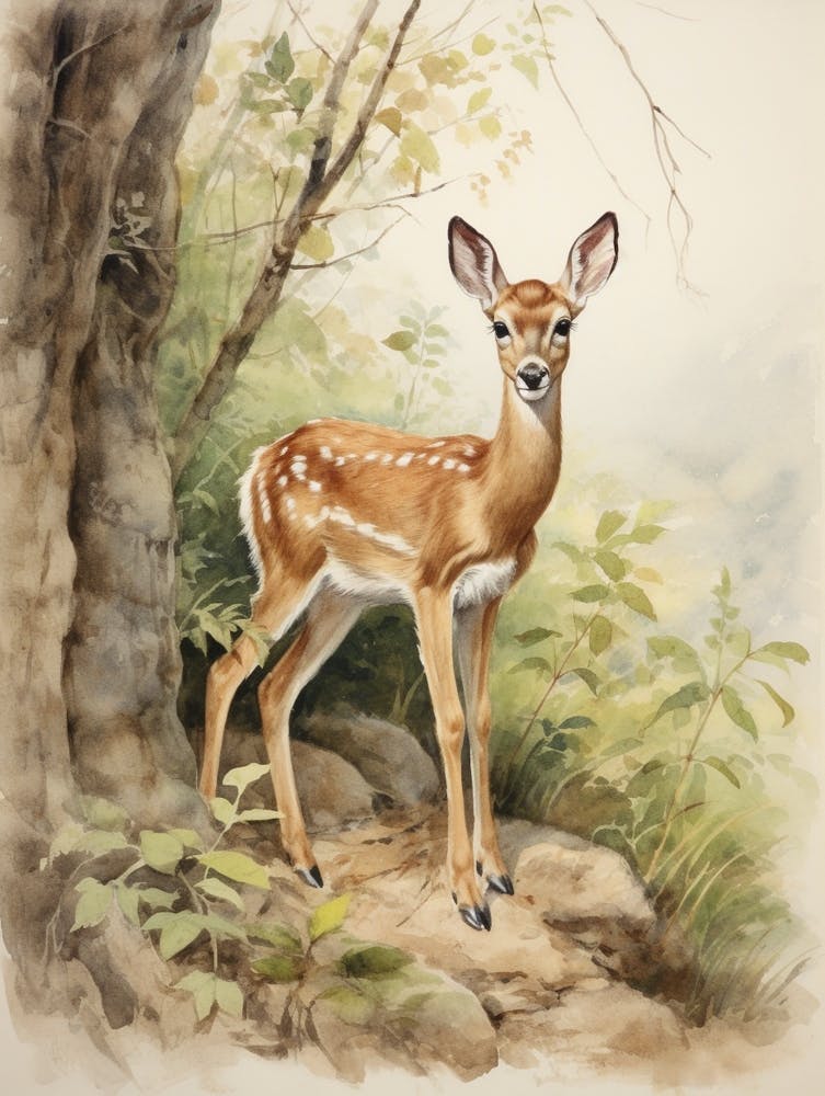 Storybook Animal Watercolour Antelope 3