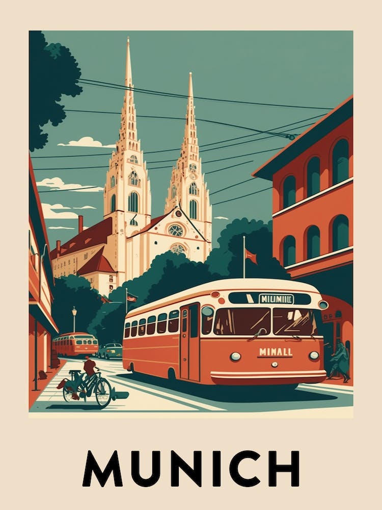 Munich 2 Vintage Travel Poster