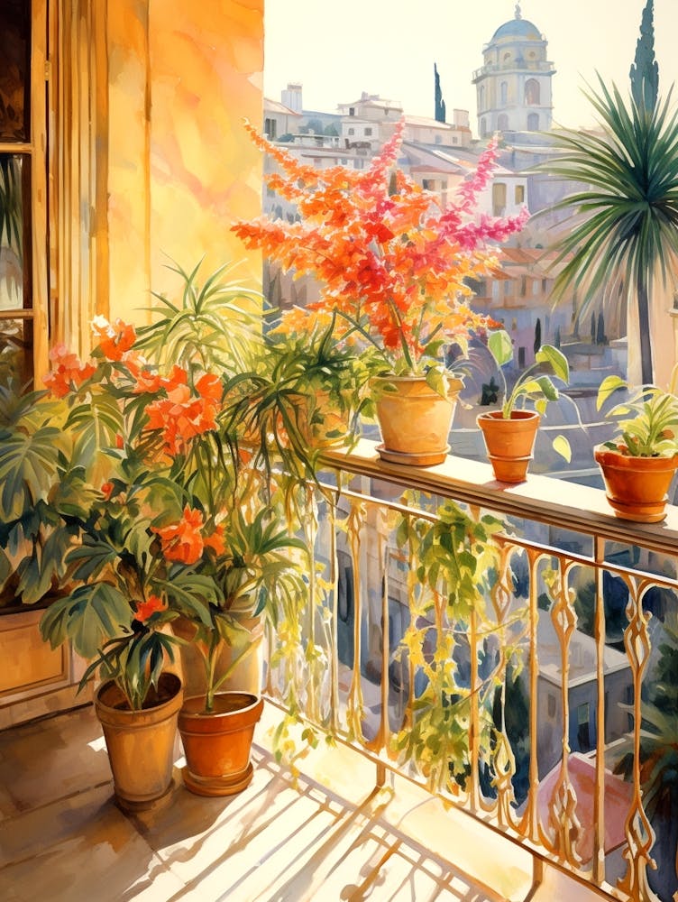 Balcony With Potted Plants 1