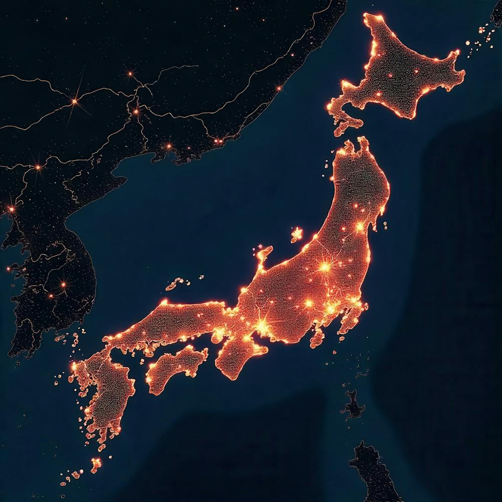 Satellite Image Of Japan At Night