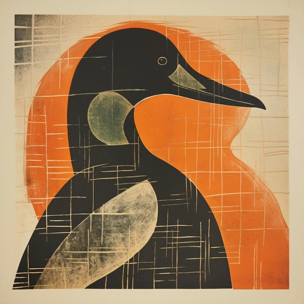 Retro Bird Lithograph Canvasback 3
