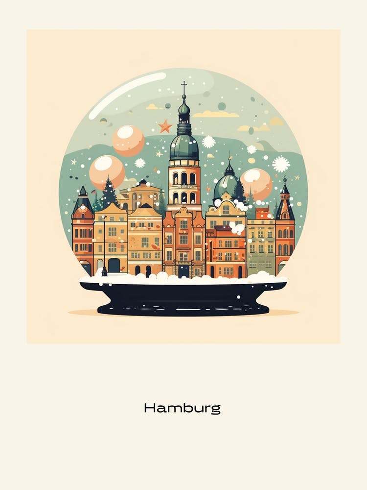 Hamburg Germany Snowglobe Poster