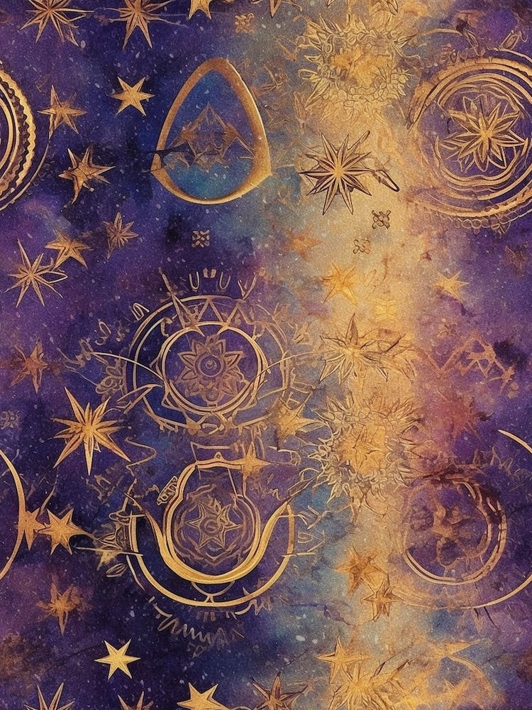 Vintage Old Paper Celestial 4