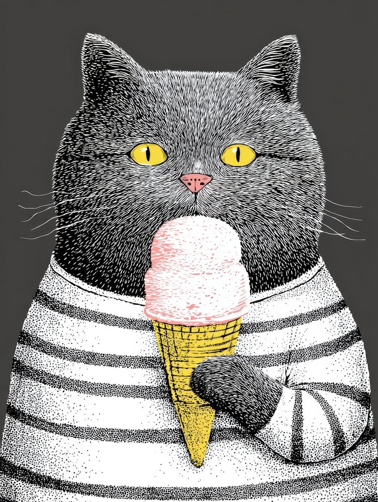 Katze isst Eis 2