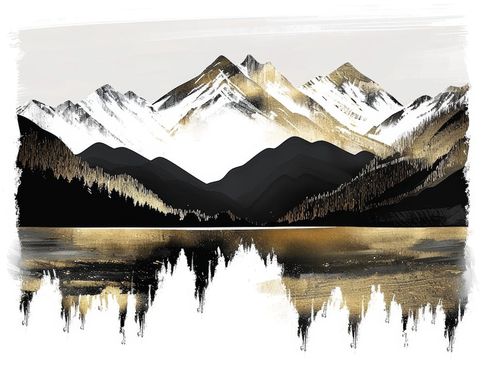 Gold Mountains Canvas Print 3
