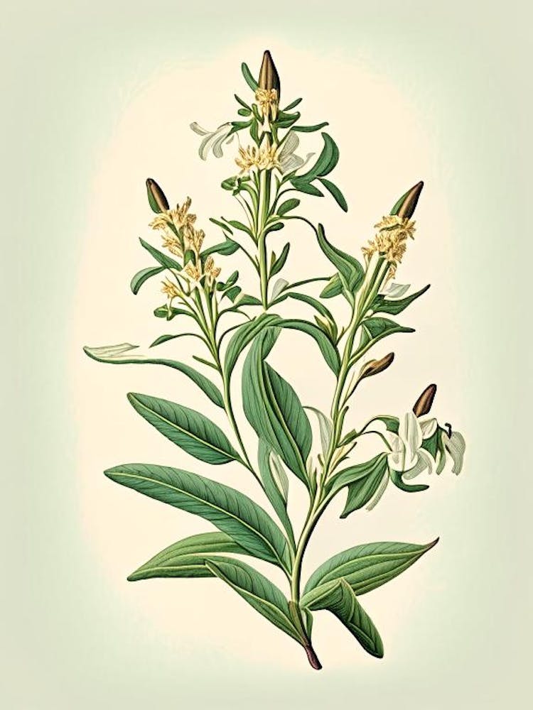 Yerba Santa Wildflower Vintage Botanical