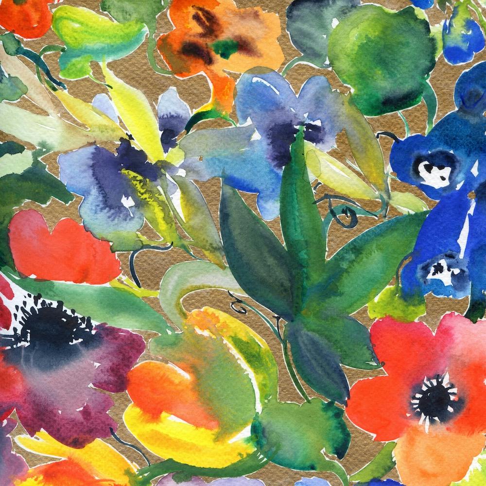 Watercolor Flowers with Tulips