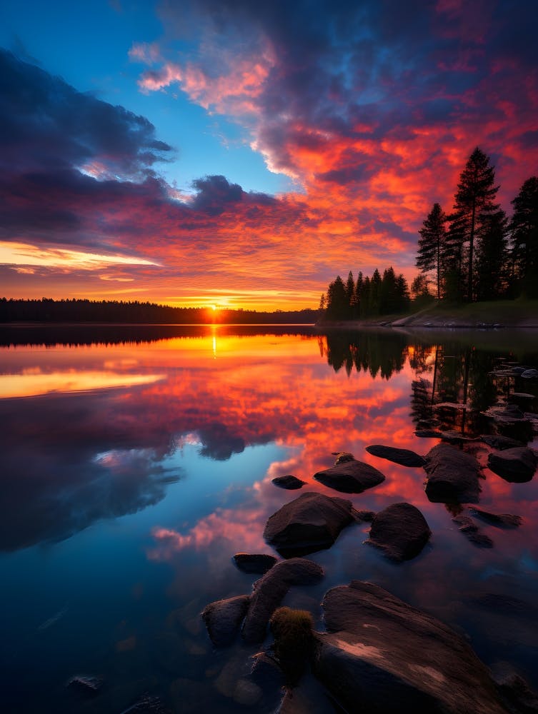 Lake Reflecting the vibrant Sky
