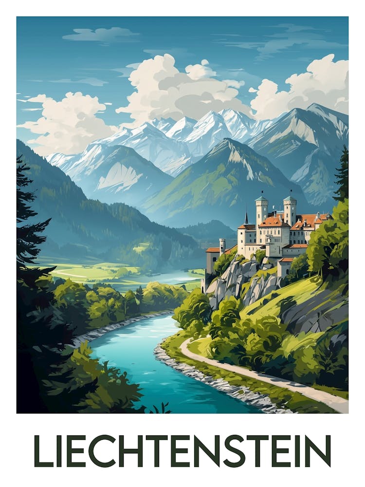 Affiche de voyage Liechtenstein