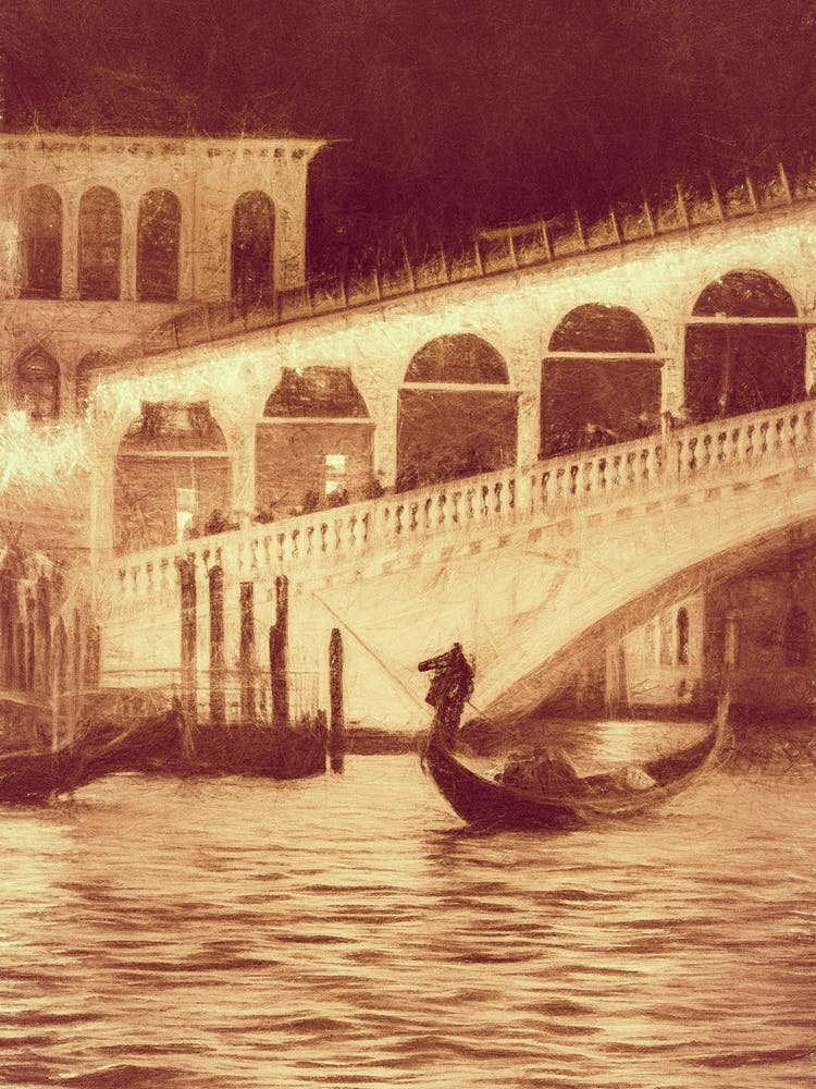 Gondolier Of The Rialto Bridge Venice