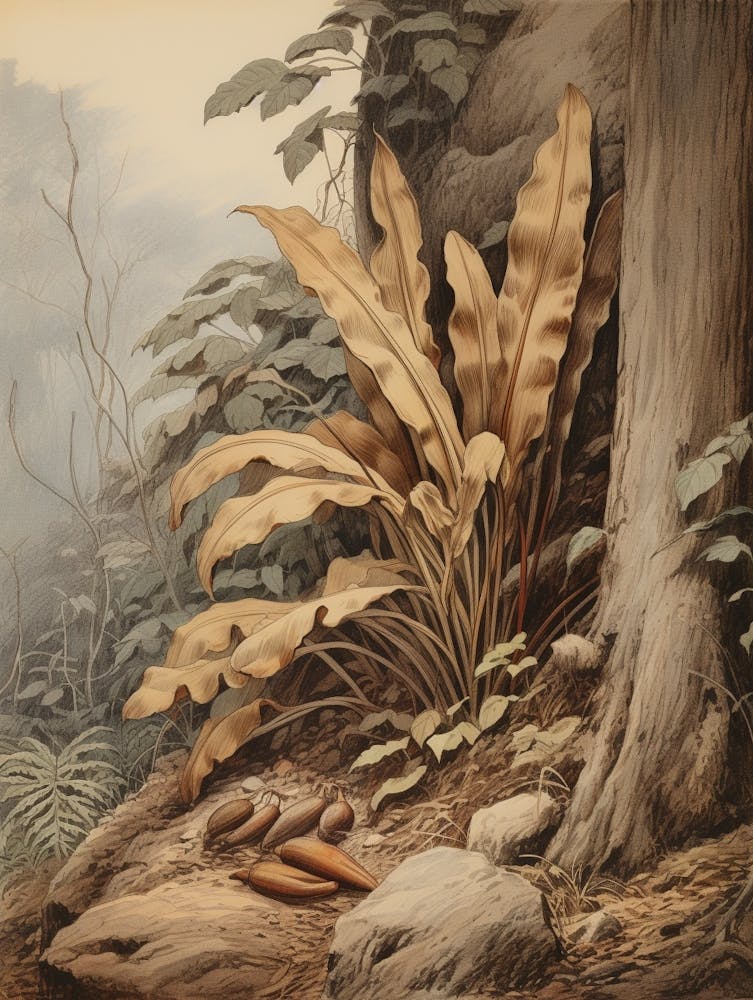 Vintage Jungle Botanical Illustration Banana Plant 3